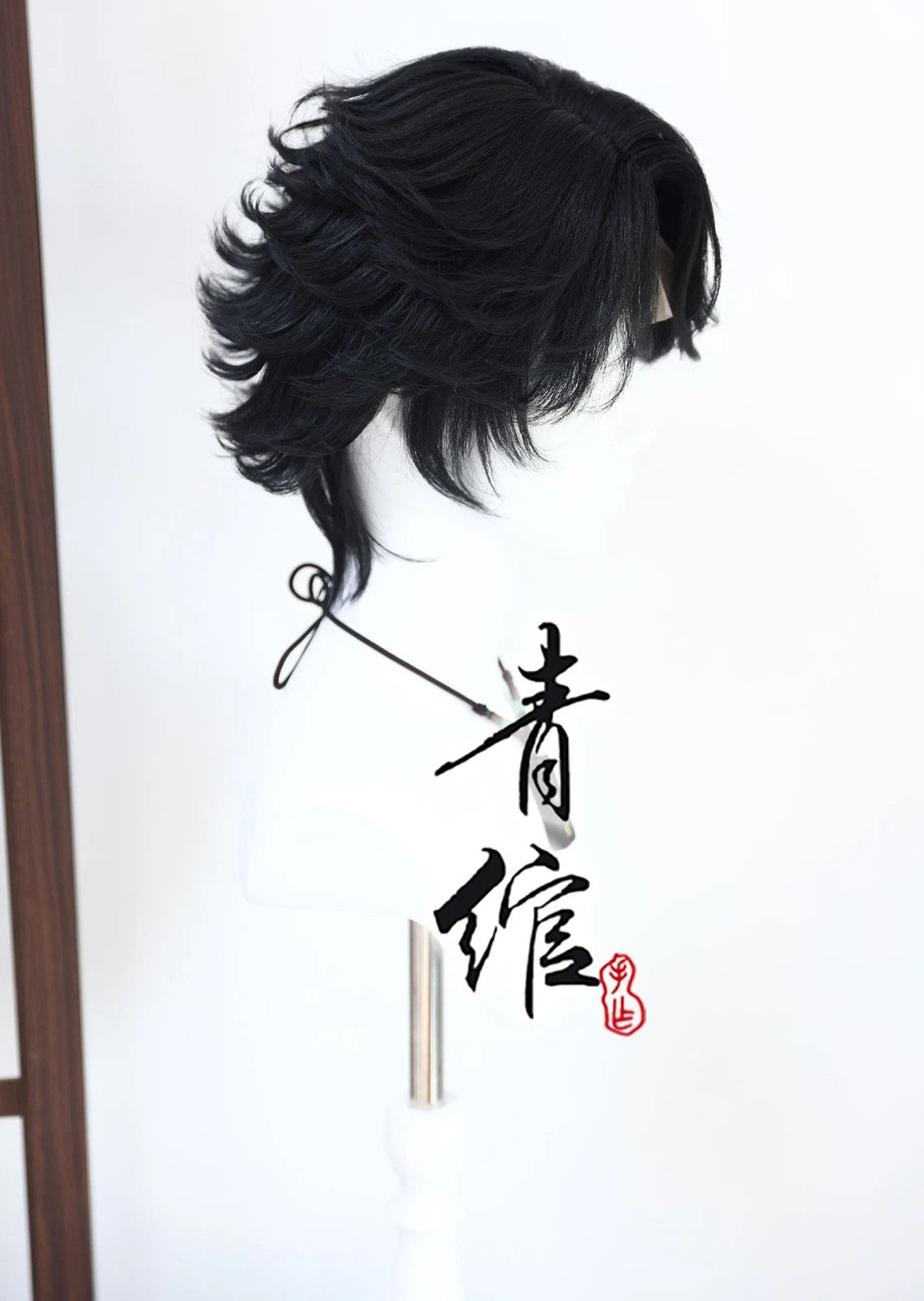 Identity Ⅴ Prospector Cosplay Wig Short Black Hair Halloween Accessories Prop 07FC0E-D4 - KOEEK