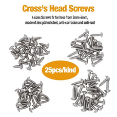 new 200PCS Car U‑Clips with Screw Assortment Kit, Automotive Screws Chrome/Brass 07FC0E-D4 - KOEEK