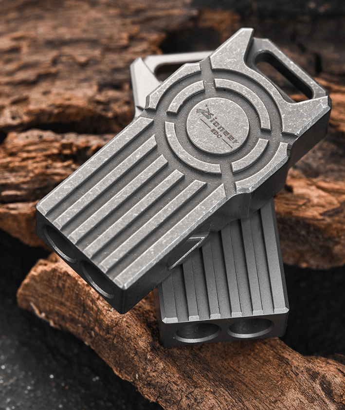Titanium 2 Holes Keychain Emergency Whistle Outdoor Survival pocket Whistle EDC 07FC0E-D4 - KOEEK
