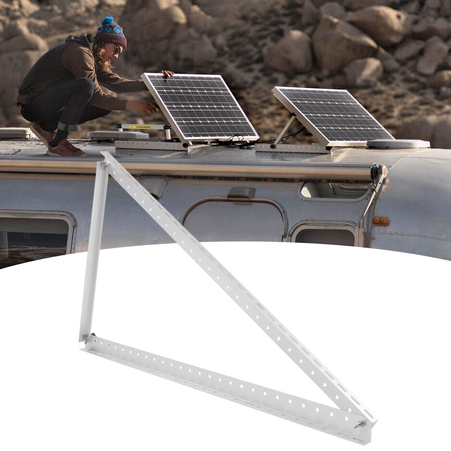 new Solar Panel Tilt Bracket Adjustable Foldable Universal Aluminium Mount 41inch koeek - KOEEK