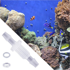 new 10 Packs Hose Barb Thru-Bulk Bulkhead Fitting Plastic White 07FC0E-D4 - KOEEK