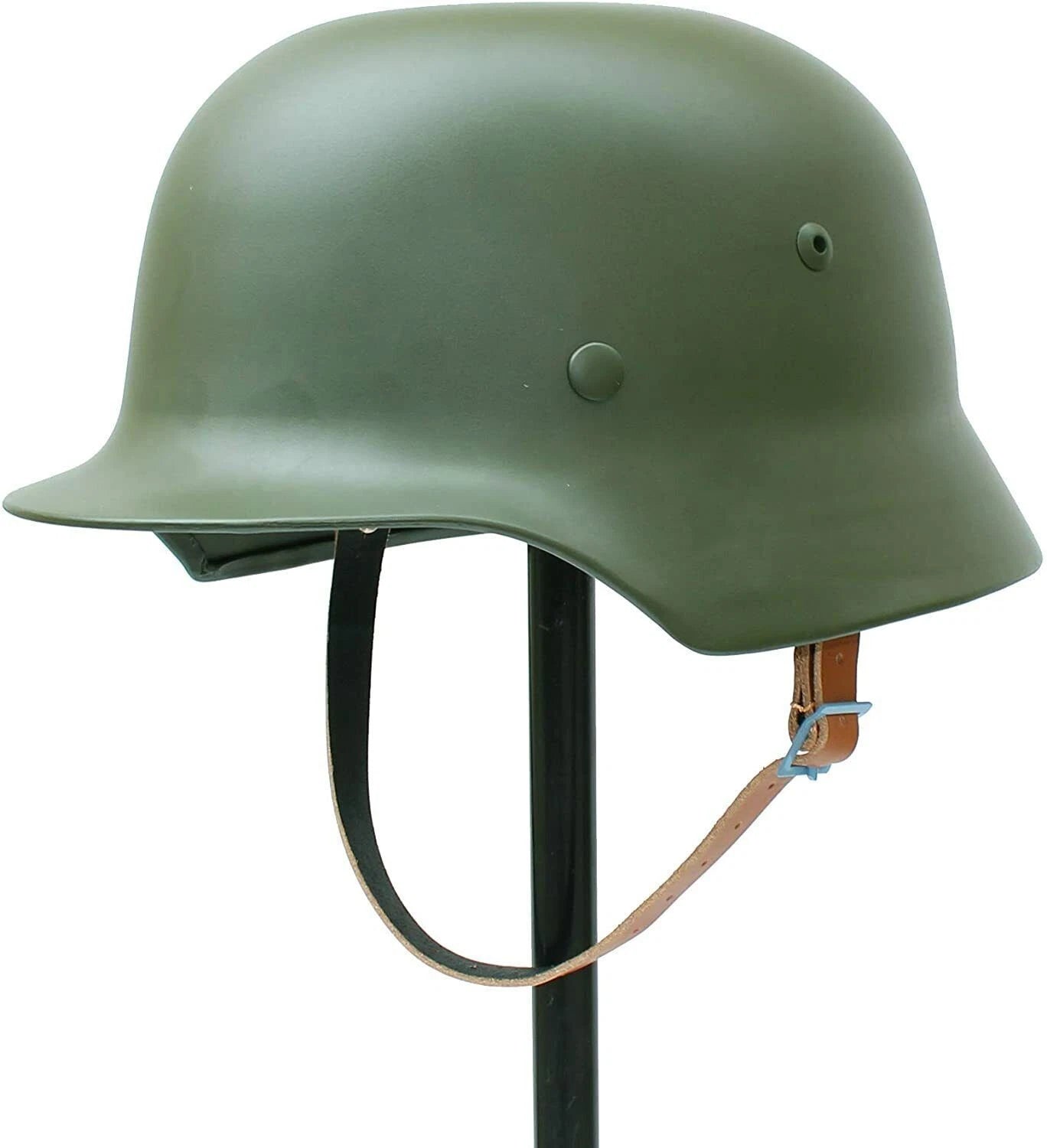 WW2 German WWII Soldier  M35 Helmet Steel Material Stahlhelm Black Green Color 07FC0E-D4 - KOEEK