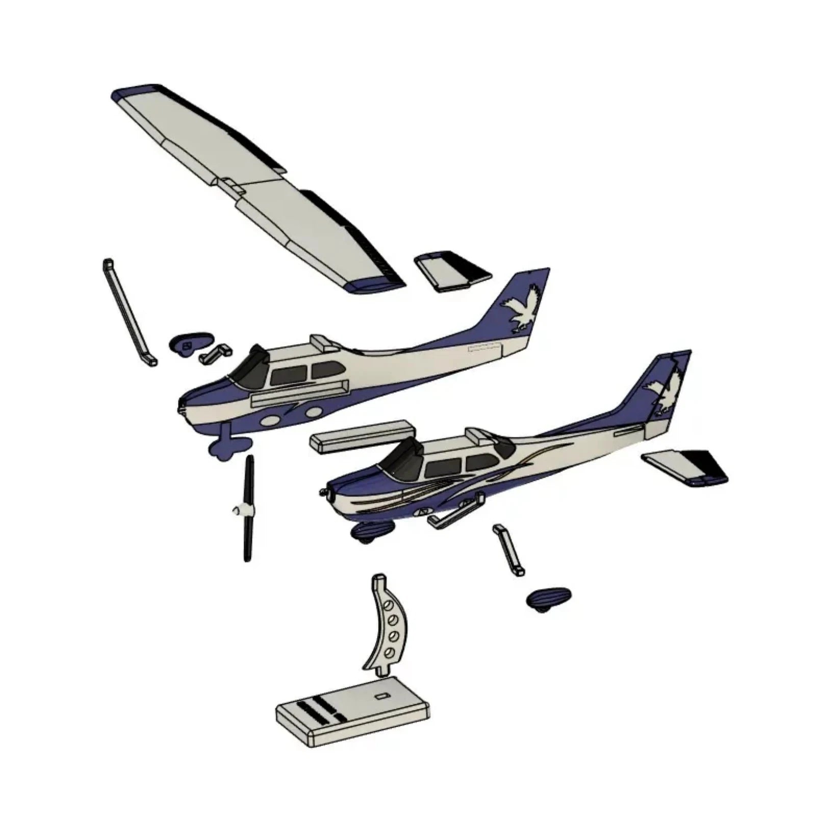 Static Aircraft Model Kit 172 Skyhawk Trainer Plane DIY Unassembly Display Gift 07FC0E-D4 - KOEEK