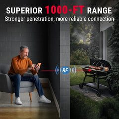 1000 Foot Wireless Meat Thermometer, Digital for Grilling and Smoking 07FC0E-D4 - KOEEK