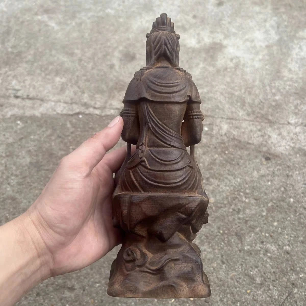 18cm Vietnamese Agarwood Carved Guanyin Figurine Wooden Buddha Sculpture Decor 07FC0E-D4 - KOEEK