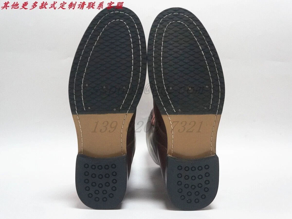 Military Boots For WW2 US Army Airborne Paratrooper Brown Cosplay Leather Shoes 07FC0E-D4 - KOEEK