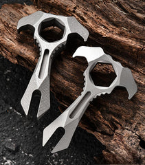 EDC Titanium Alloy Pry Bar Crowbar Wrench Can Opener Outdoor Portable Multi Tool 07FC0E-D4 - KOEEK