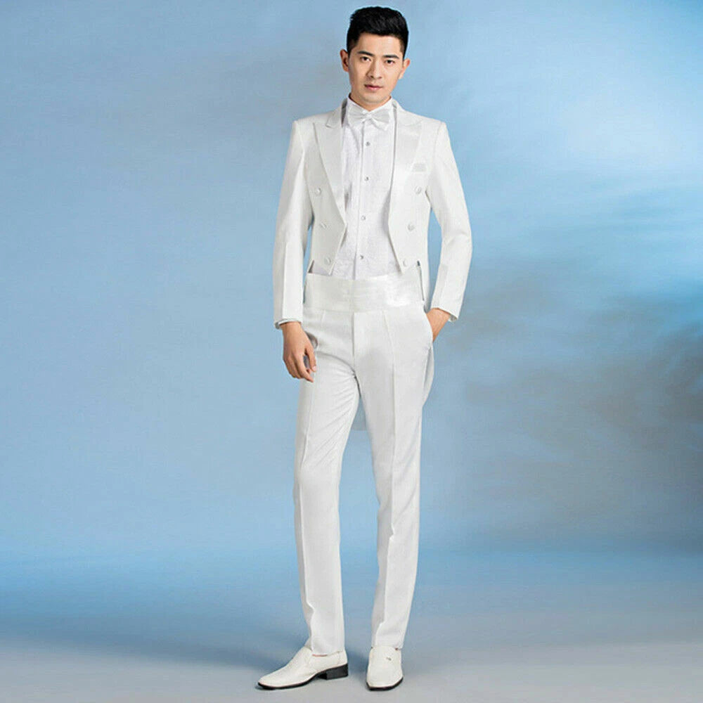 Tuxedo Morning Tailcoat Men Jacket Pants Suit Outfit Evening Tails Frock Coat 07FC0E-D4 - KOEEK