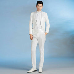 Tuxedo Morning Tailcoat Men Jacket Pants Suit Outfit Evening Tails Frock Coat 07FC0E-D4 - KOEEK