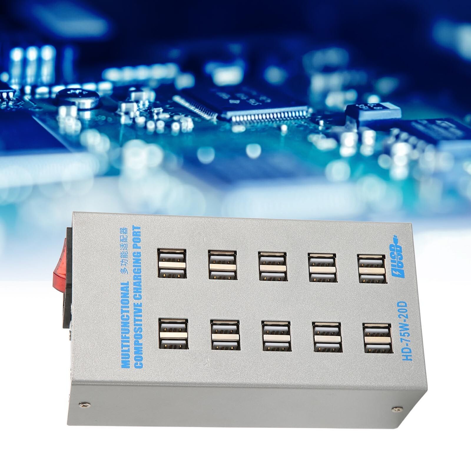 new (US Plug)Charging Station Hub 20 Port 75W USB Charging Station Compact 100-240V koeek - KOEEK