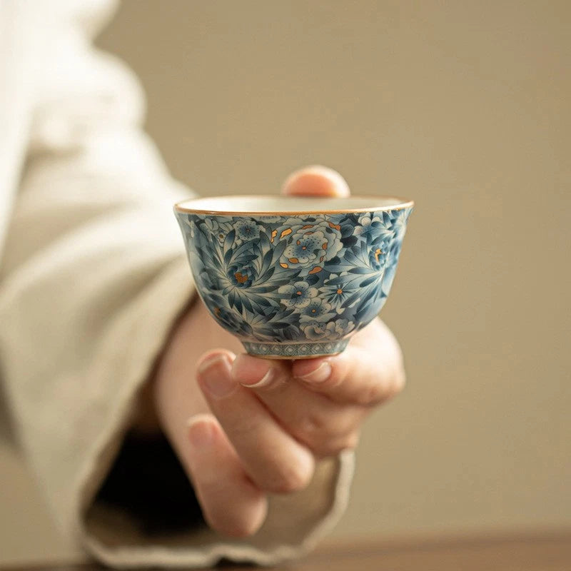 60ml Blue White Porcelain Wanhua Cup Kungfu Tea Tasting Cup Teaware Master's Cup 07FC0E-D4 - KOEEK