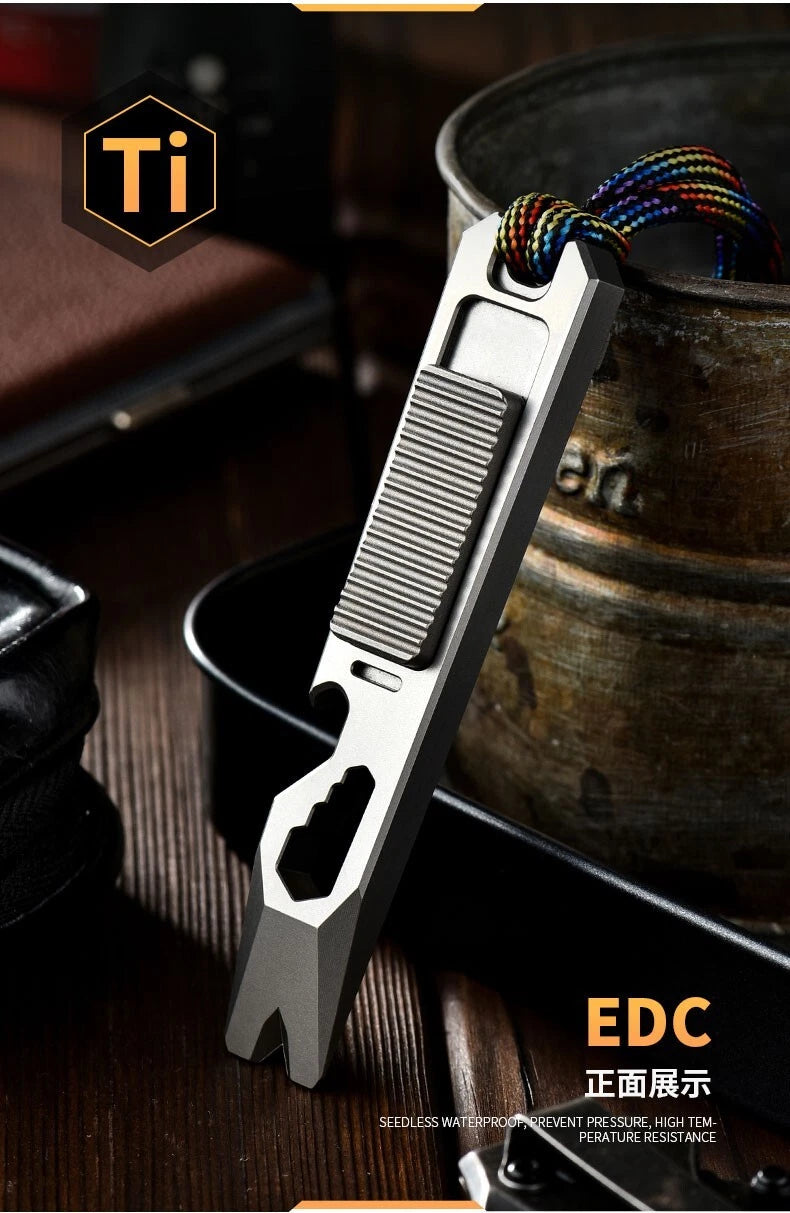 Titanium Multi Tools Pry Bar Crowbar Fidget Clicker Card Toy Stress Relief EDC 07FC0E-D4 - KOEEK