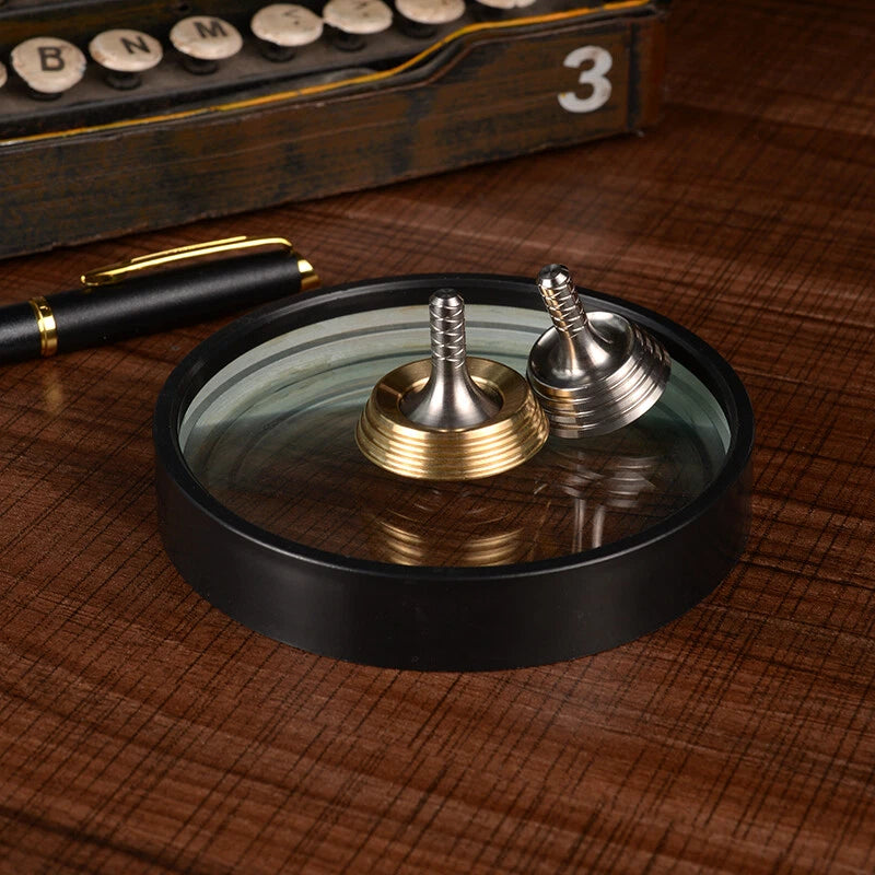Spinning Top Finger Spinner CNC Stainless Steel Brass Fidget Toy EDC Gift 07FC0E-D4 - KOEEK