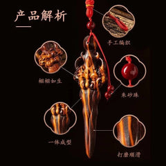 Lightning Peach Wood Carving Home Decor Wooden Figurine Handcrafted Ornament 07FC0E-D4 - KOEEK