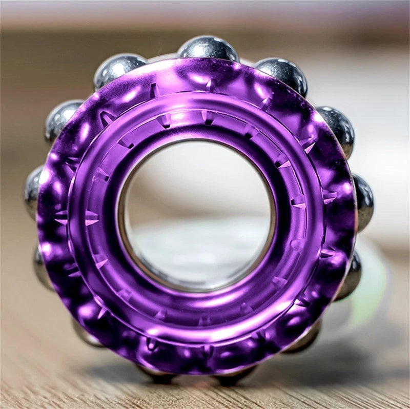 Creative Metal Punk Fidget Ring Fashionable and Novel Buddha Beads Fidget Toy 07FC0E-D4 - KOEEK