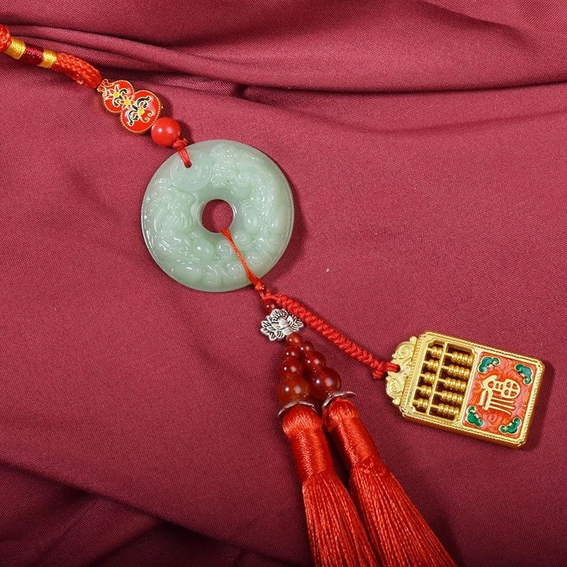 Chinese Style Hanging Pendant Pixiu Safe Travel Coin Kirin Abacus Car Decoration 07FC0E-D4 - KOEEK