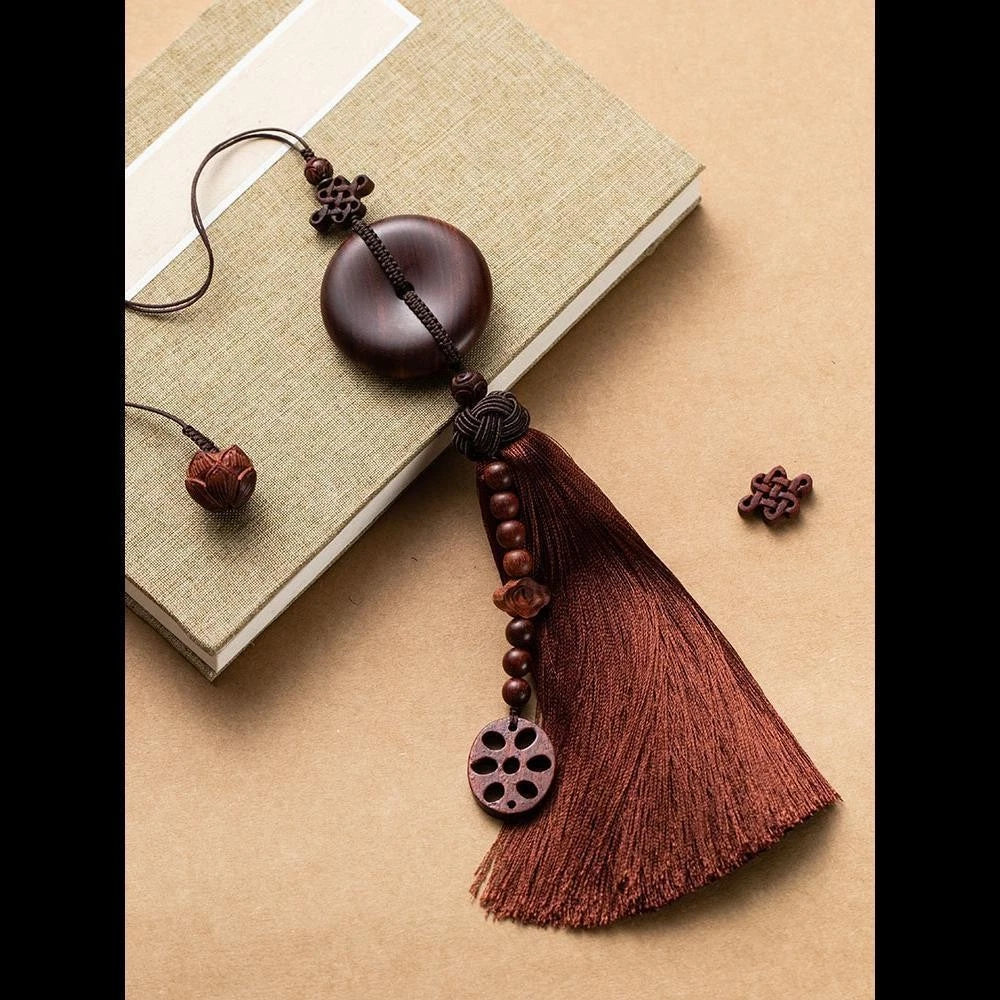Rosewood Car Charm Buddhist Amulet Car Decor Hanging Ornament 07FC0E-D4 - KOEEK