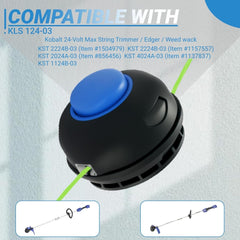 new KLS 124-03 Replacement Bump Spool Head Compatible with Kobalt 24-Volt max... 07FC0E-D4 - KOEEK