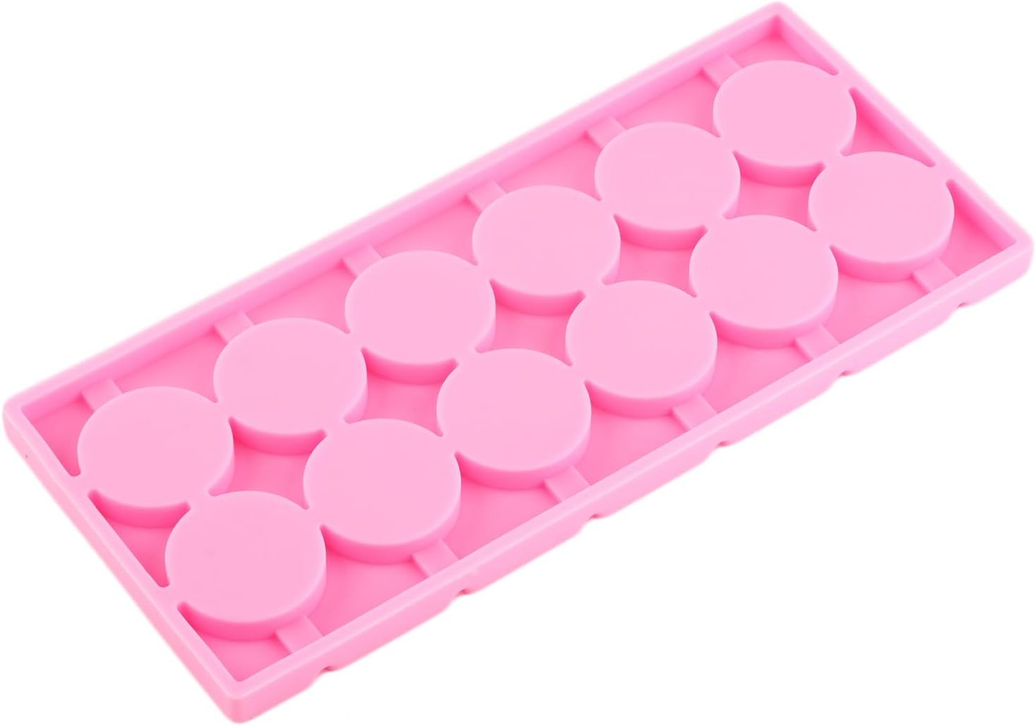 new 12-Capacity Round Silicone Lollipop Hard Candy Molds Pink 07FC0E-D4 - KOEEK