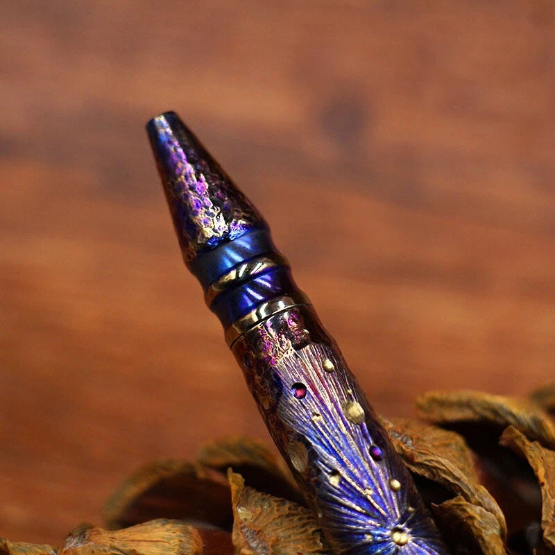 Titanium Alloy Pocket Ballpoint Pen Office Stationery Outdoor EDC Record Pen EDC - KOEEK