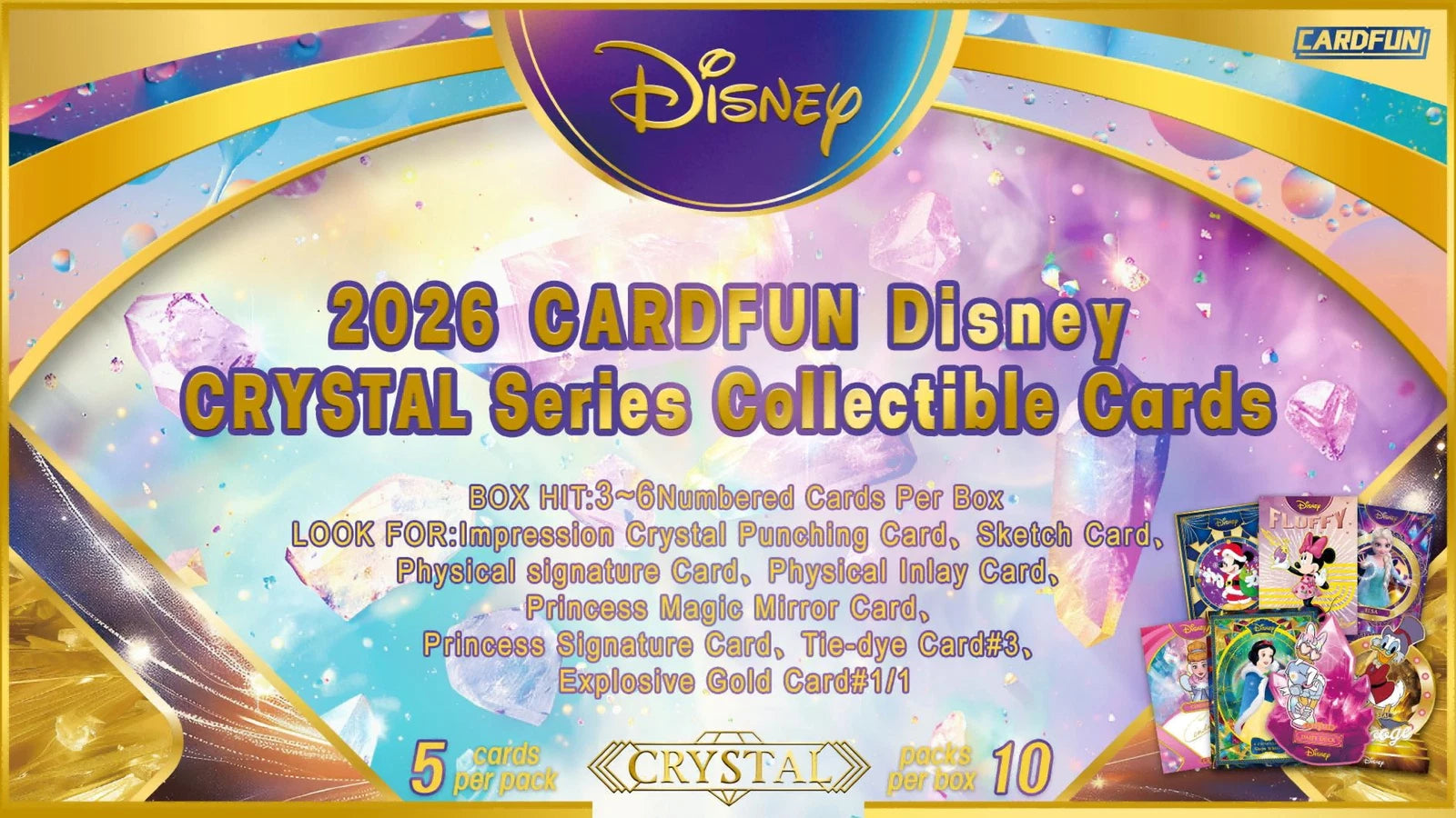 2026 CardFun Disney Crystal Series Trading Cards Hobby Box Sealed Pre-Order 07FC0E-D4 - KOEEK