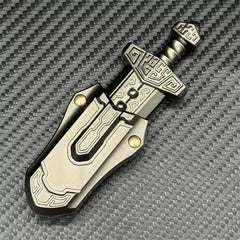 Exquisitely Carved Sword EDC Fidget Toy Fashion Stainless Steel Fidget Slider 07FC0E-D4 - KOEEK