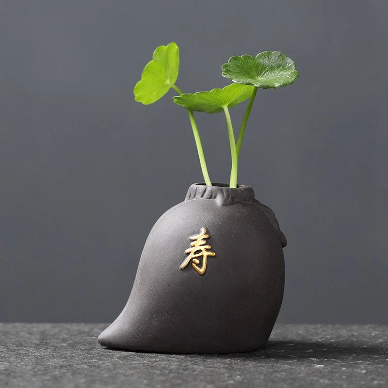 1Pc Purple Clay Fingertip Tea Pet Creative Painted Vase Five Blessings Ornament 07FC0E-D4 - KOEEK