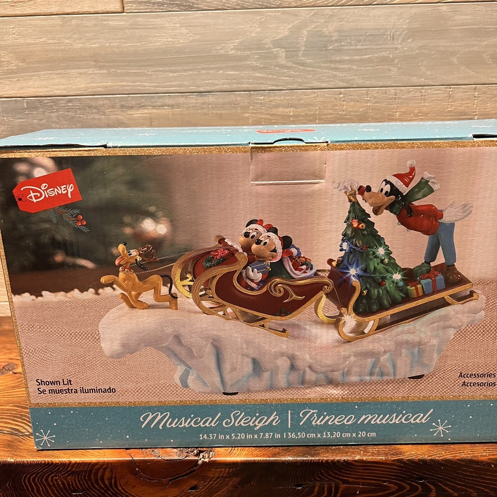 Disney Christmas Holiday Musical Sleigh Mickey Minnie Goofy Pluto 8 Songs Lights DISNEY - KOEEK