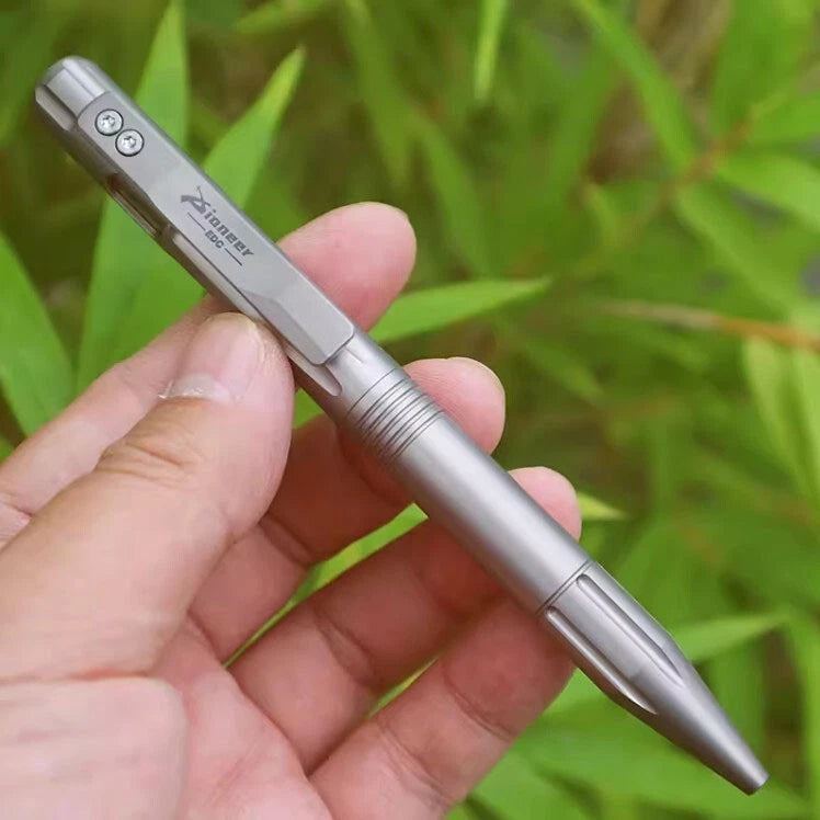 EDC Titanium Alloy Pocket Ball Pen Tactical Signature Pen Stationery w 2 Refills 07FC0E-D4 - KOEEK