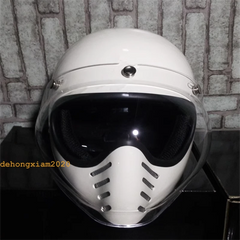 Japan Full Face Rider Motorcycle Helmet Retro Small Motorbike Helmet W/Goggles 07FC0E-D4 - KOEEK