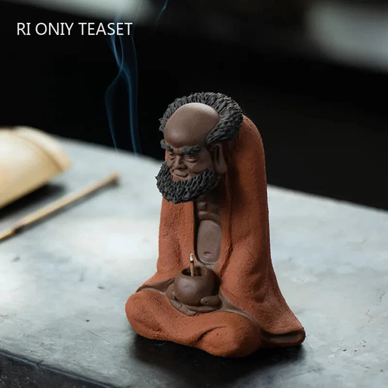 Chinese Yixing Purple Clay Figure Statue Ornaments Handmade Sculpture Tea Pet 07FC0E-D4 - KOEEK