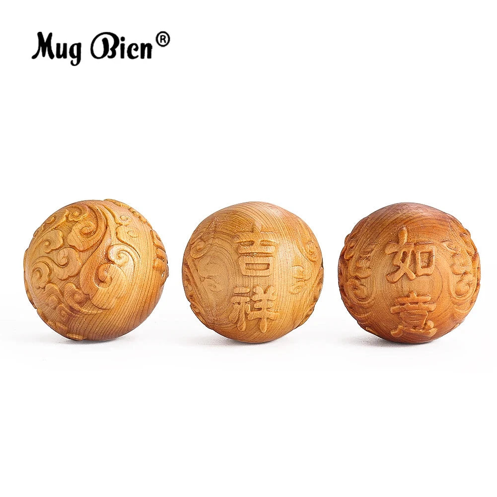 1PC Walnut Wooden Handball Finger Massage Fitness Ball Health Meditation 07FC0E-D4 - KOEEK