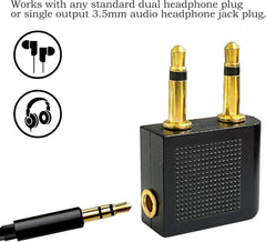 new BlingKingdom 3 PCS Airplane Flight Headphone Adapter, Dual 3.5mm Male to... BLINGKINGDOM - KOEEK