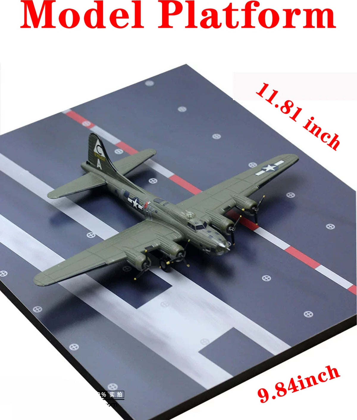11.8x9.8 inch Fighter Tank aircraft carrier helicopter Model platform wood 07FC0E-D4 - KOEEK