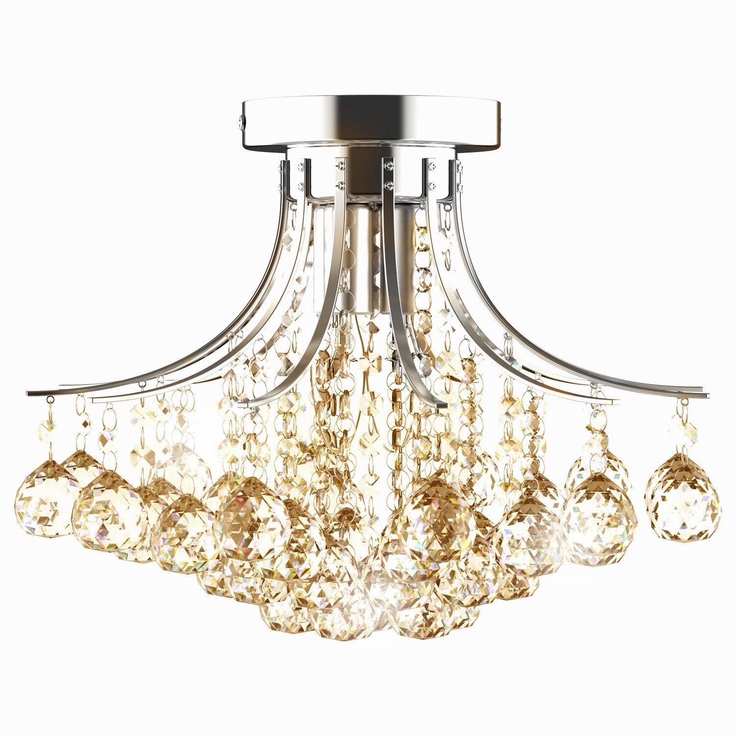 HOMCOM Modern K9 Crystal Chandelier Ceiling Lighting Pendant Lamp with 3 Light HOMCOM - KOEEK