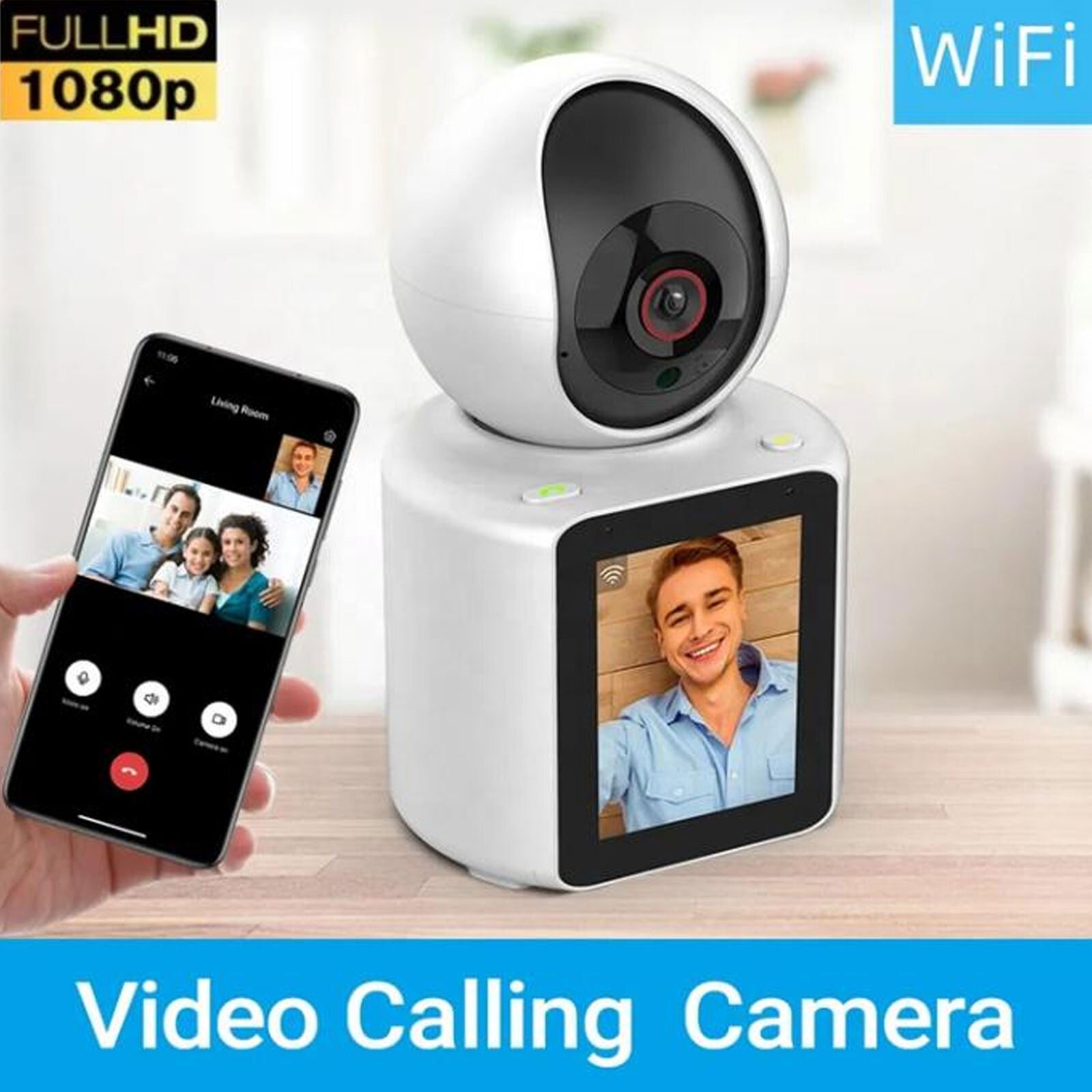 new Video Calling Camera 2.8in Screen HD 1080P 2.4G WiFi Motion Detection 360°Rotati koeek - KOEEK