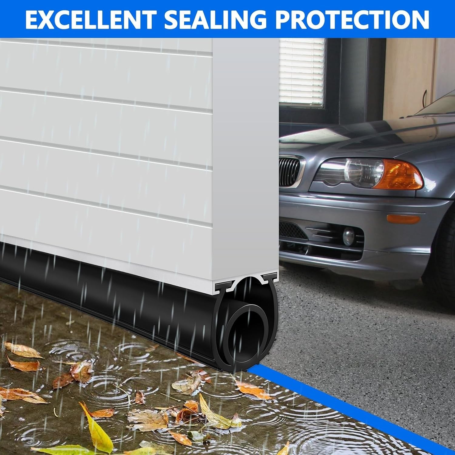 new Garage Door Bottom Seal, 20FT Weather Stripping Rubber Seal with Black