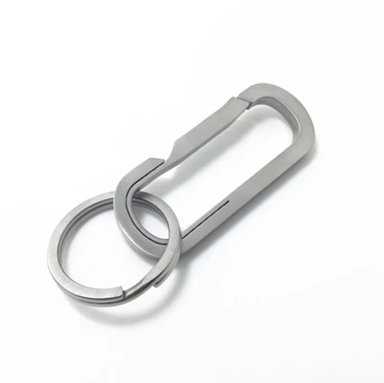 TC4 EDC Titanium Alloy Key Chain Carabiner Hang Waist Buckle with Ring Outdoor 07FC0E-D4 - KOEEK
