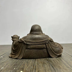 12cm Vietnamese Agarwood Carved Maitreya Buddha Figurine Home Decor Gift 07FC0E-D4 - KOEEK