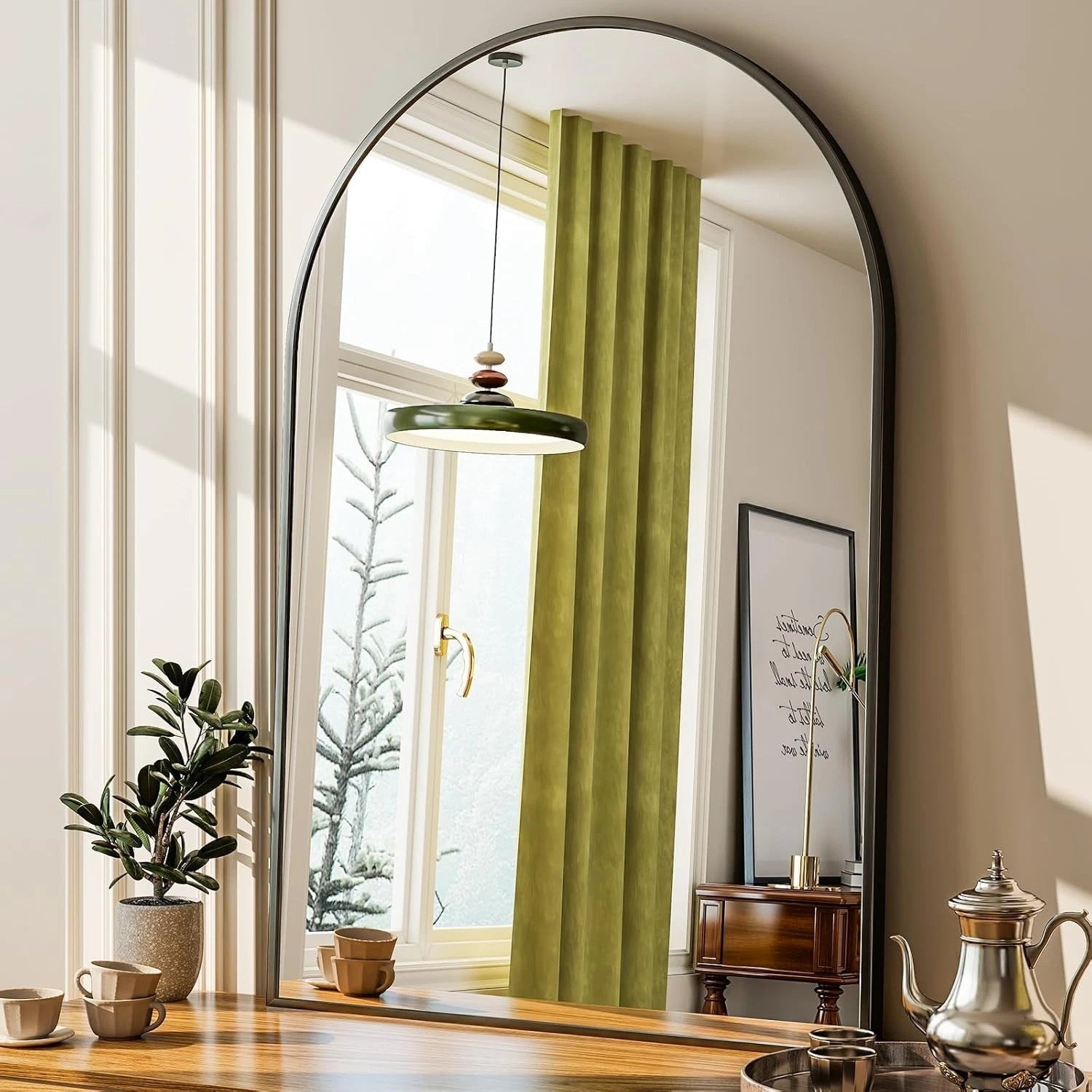 26x38inch Arch Bathroom Mirror-Arched Bathroom Mirror/Wall Mounted Vanity Mirror 07FC0E-D4 - KOEEK