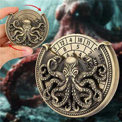 Unique Octopus Design Metal Fidget Spinner Dice for Role-Playing Game Accessory 07FC0E-D4 - KOEEK