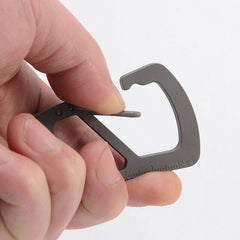 Titanium Alloy Keychain Carabiner Opener Wrench Outdoor Camping Multi EDC Tools 07FC0E-D4 - KOEEK