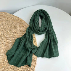 Mens  Bubble Linen Cotton Scarf Breathable Solid Shawl Neckerchief Scarves 07FC0E-D4 - KOEEK