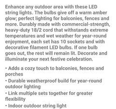 (2 Sets) 12ft LED FENCE STRING LIGHTS -Linkable-Outdoor- Heavy Duty -All Weather 07FC0E-D4 - KOEEK