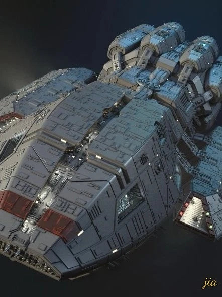 1/4000 Battlestar Pegasus Space Battleship Mode Kit W/base 3D Printing DIY 07FC0E-D4 - KOEEK