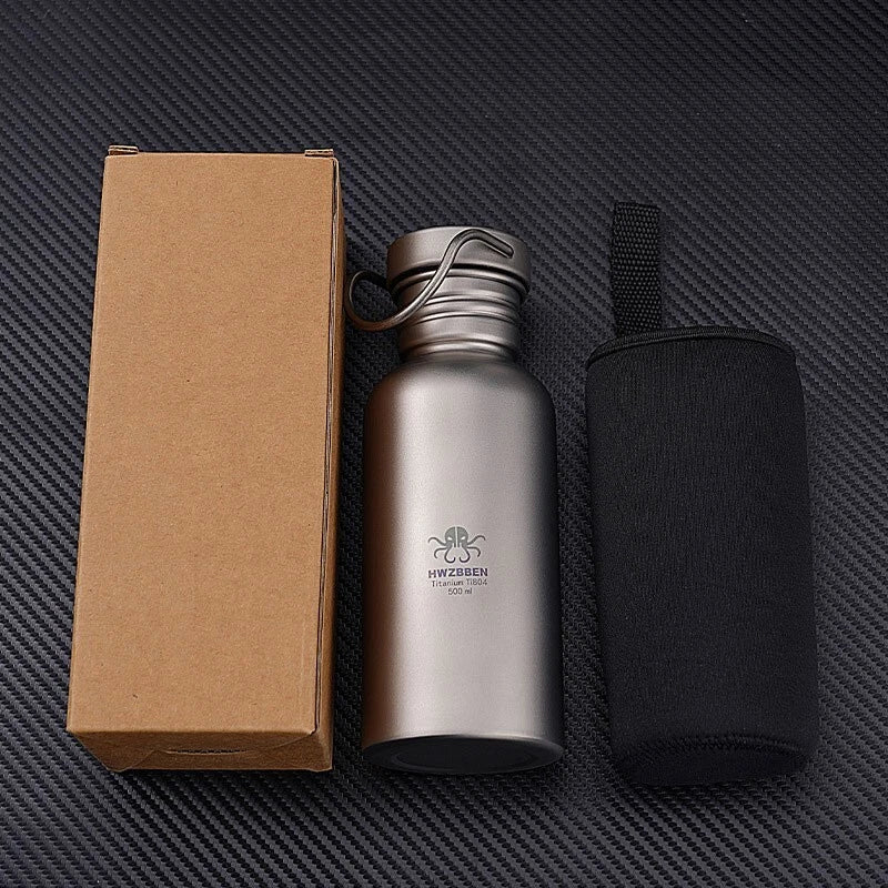 EDCPure Titanium Water Coffee Tea Bottles Flasks Portable Outdoor Camping Travel 07FC0E-D4 - KOEEK