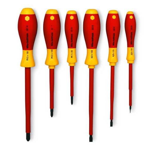 new Wiha 32092 Insulated Screwdriver Set, Slotted/Phillips Tip, Alloy Steel With koeek - KOEEK