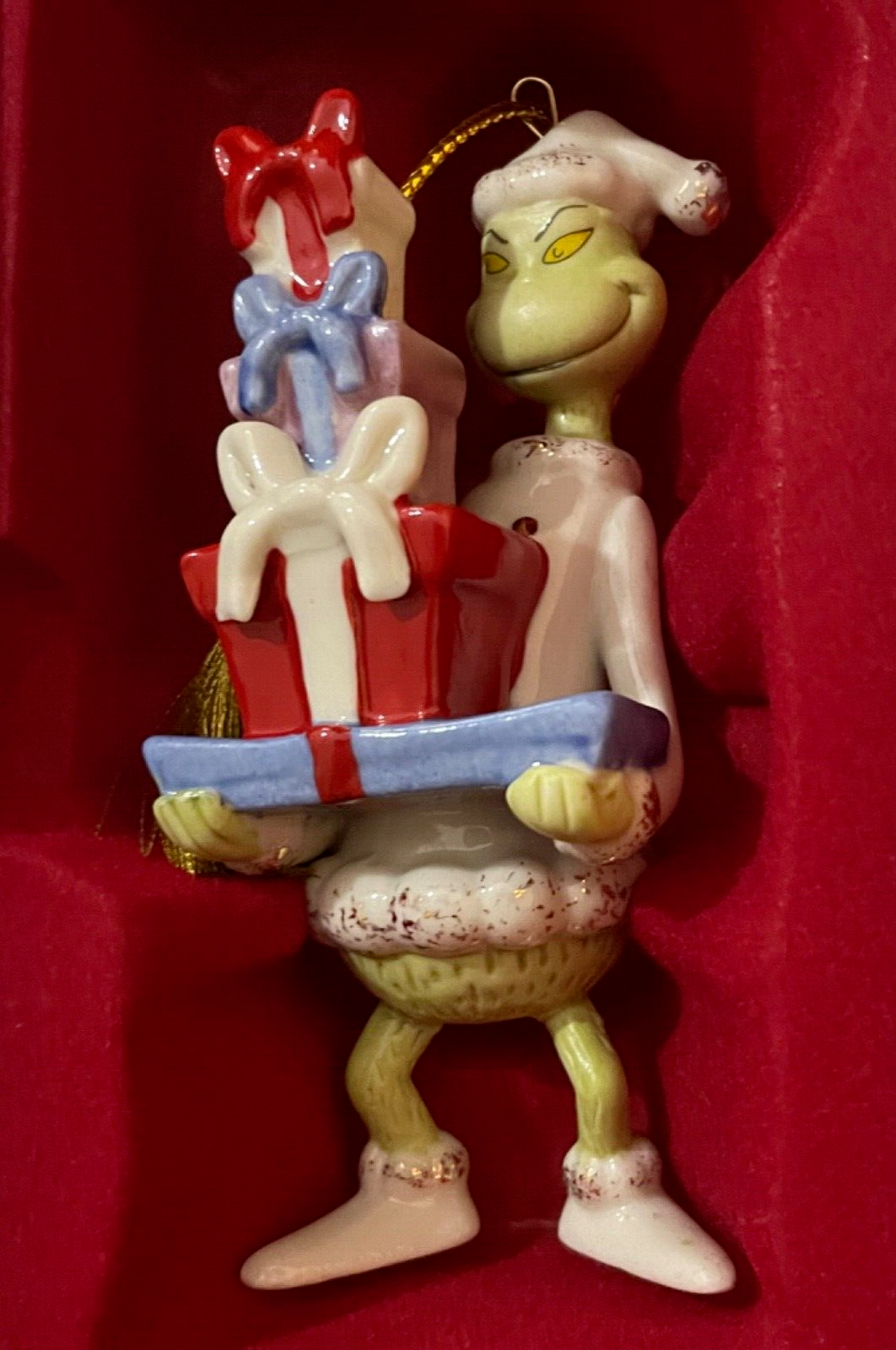 Lenox 2022 GRINCH WITH ALL THE GIFTS Christmas Tree Ornament # 893725 - NIB LENOX - KOEEK