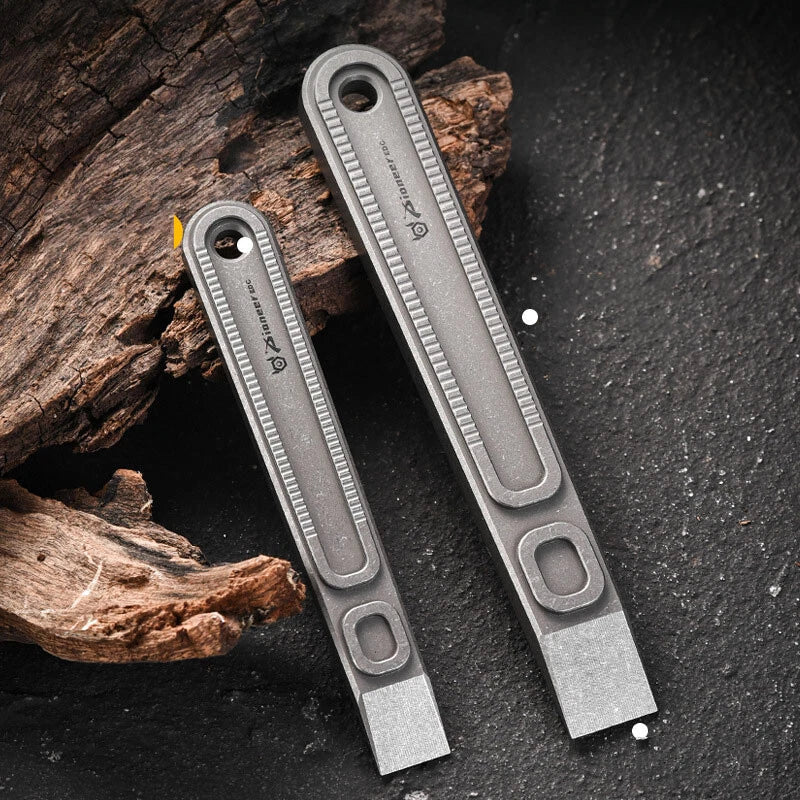 Hot Portable TC4 titanium alloy pry bar outdoor camping multifunctional EDC tool 07FC0E-D4 - KOEEK
