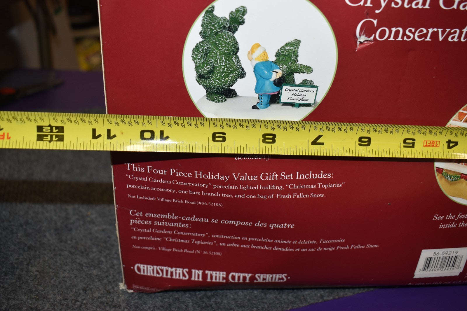 "Crystal Gardens" Conservatory in the box, with lights, Christmas city series 07FC0E-D4 - KOEEK